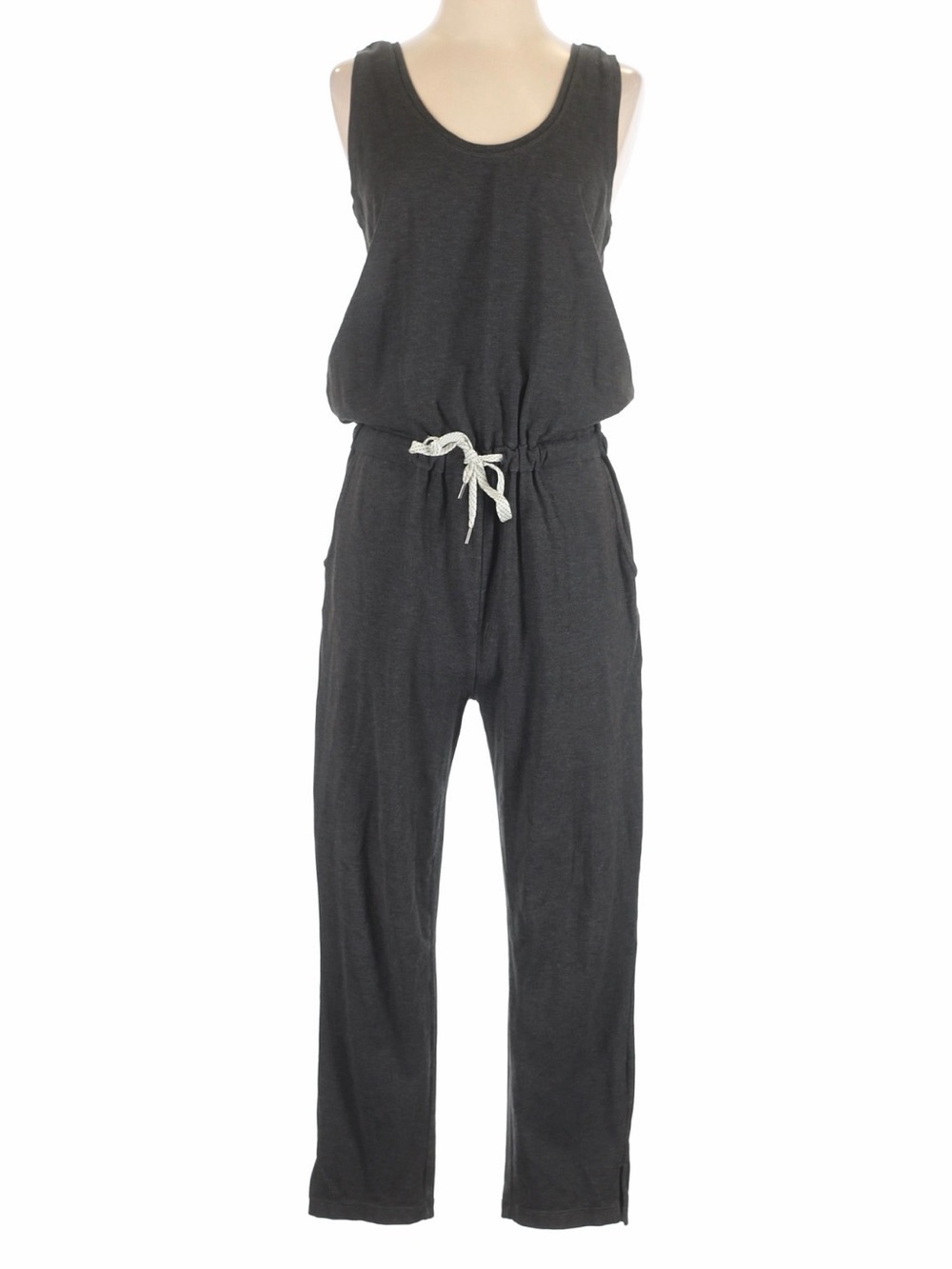 Zella Charcoal Gray Drawstring Sleeveless Jumpsuit Size S